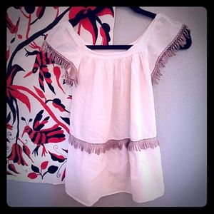 Adorable gauzy light pink girls dress